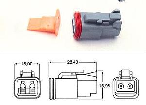 XBDT-06-2S CONECTOR HEMBRA 2 VIAS DT04 ESTANCO COMPLETO
