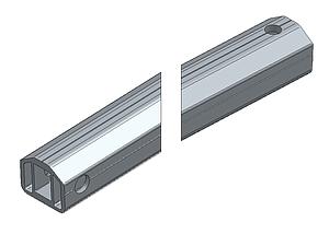 ARQUILLO ALU ANOD. NEGRO PUNTO 50 mm BULÓN HORIZONTAL-VERTICAL PASAMANOS 50 mm 